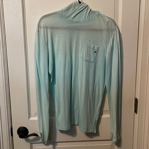Men’s light blue free fly hoodie- ultra lightweight size Large